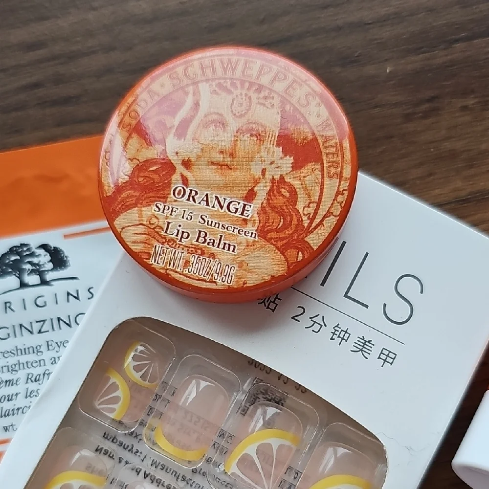 New Sephora Origins Beauty Sample Lot Citrus Press-On Nails Lip Gloss Samples